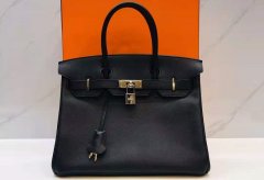 爱马仕hermes birkin30 bk30黑色银扣手提包