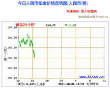 <b>铂金价格创一年新低（10.06日）</b>